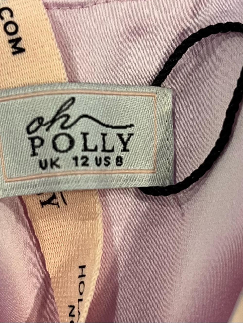 🌸NWT OH POLLY PINK APPLIQUÉ FLORAL HALTER DRESS US SIZE 8🌸 - Picture 6 of 7